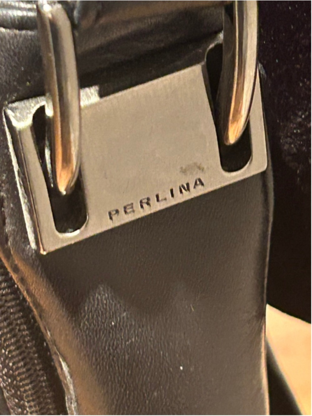 Women's Perlina Black Leather Crossbody Bag 8 x 9 x 2 - Picture 5 of 11